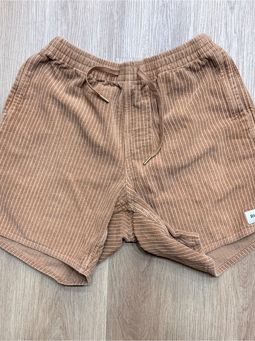Rhythm Men's Corduroy Drawstring Shorts in Light Brown